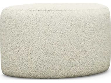 Interlude Home Carlisle Down Cream Fur Ottoman IL19851419