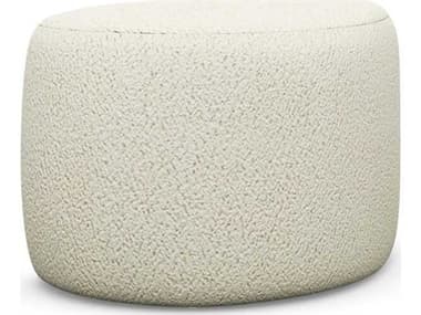 Interlude Home Carlisle Down Cream Fur Ottoman IL19851519