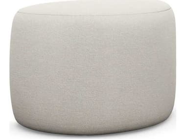 Interlude Home Carlisle Cameo Cream Upholstered Ottoman IL1985157