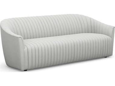 Interlude Home Channel Fresco Cream Faux Leather Sofa IL19900112