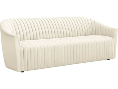 Interlude Home Channel 90" Tufted Pure White Fabric Upholstered Sofa IL19900115