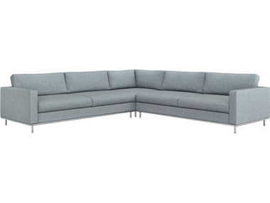 Interlude Home Valencia 124" Wide Gray Fabric Upholstered Sectional Sofa IL19901650