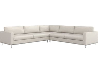 Interlude Home Valencia 124" Wide Beige Fabric Upholstered Sectional Sofa IL19901651