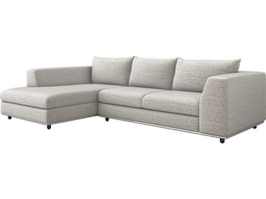 Interlude Home Comodo 112" Wide Gray Fabric Upholstered Sectional Sofa IL19901814