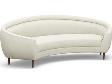 Interlude Home Capri Down Walnut Cream Faux Leather Sofa IL19903119