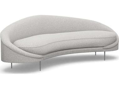 Interlude Home Ava Storm Polished Nickel Gray Upholstered Sofa IL19903214