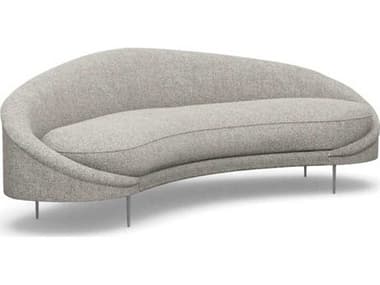 Interlude Home Ava Rock Polished Nickel Gray Upholstered Sofa IL19903216