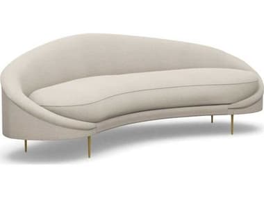 Interlude Home Ava Bluff Polished Brass Beige Upholstered Sofa IL19903217
