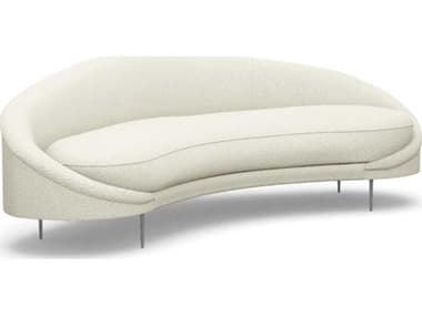 Interlude Home Ava Down Polished Nickel White Faux Leather Sofa IL19903219