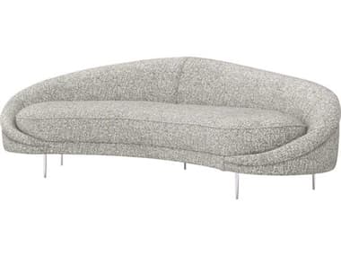 Interlude Home Ava 103" Breeze Stainless Steel Gray Fabric Upholstered Sofa IL19903256
