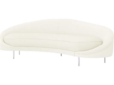 Interlude Home Ava 103" Dune Stainless Steel White Fabric Upholstered Sofa IL19903257