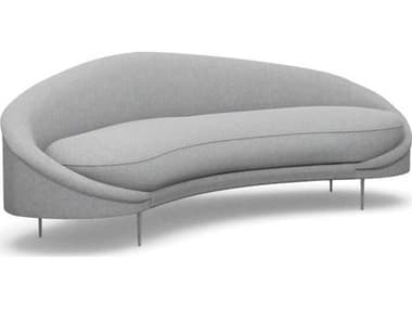 Interlude Home Ava Pure Grey Polished Nickel Upholstered Sofa IL1990326