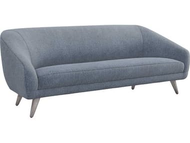 Interlude Home Profile 95" Azure Light Grey Blue Fabric Upholstered Sofa IL19903358