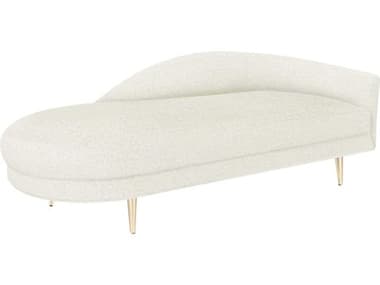 Interlude Home Gisella 77" Foam Shiny Brass White Fabric Upholstered Chaise IL19904255