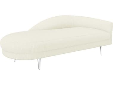 Interlude Home Gisella 77" Dune Polished Nickel White Fabric Upholstered Chaise IL19904257