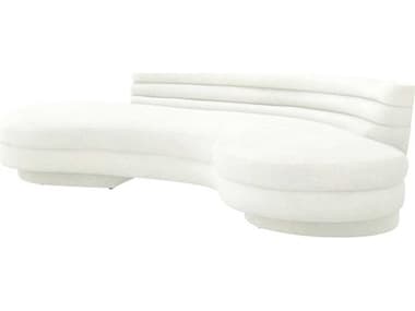 Interlude Home Sutton 97" Shell White Fabric Upholstered Sofa IL19904453