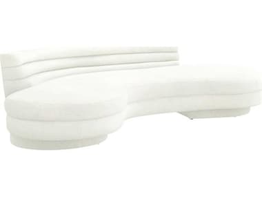Interlude Home Sutton 97" Shell White Fabric Upholstered Sofa IL19904553