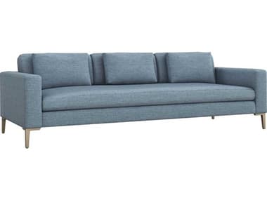 Interlude Home Izzy 102" Surf Bronze Blue Fabric Upholstered Sofa IL19904652