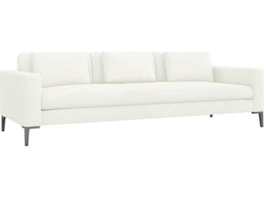 Interlude Home Izzy 102" Shell Pewter White Fabric Upholstered Sofa IL19904653