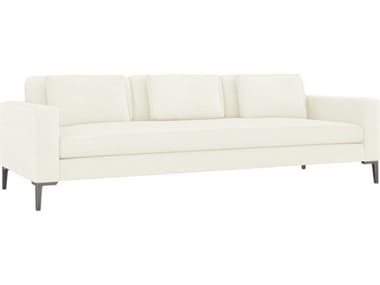 Interlude Home Izzy 102" Dune Pewter White Fabric Upholstered Sofa IL19904657
