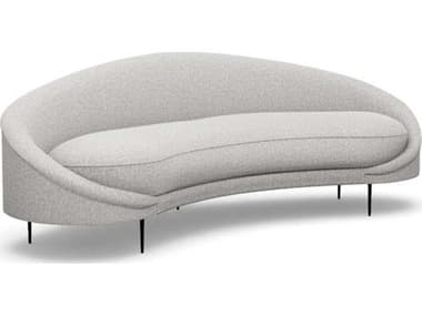 Interlude Home Ava Storm Polished Nickel Gray Upholstered Sofa IL19905114