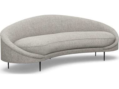 Interlude Home Ava Rock Polished Nickel Gray Upholstered Sofa IL19905116