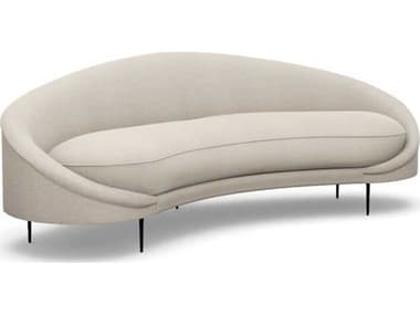 Interlude Home Ava Bluff Polished Brass Beige Upholstered Sofa IL19905117