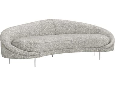 Interlude Home Ava 103" Breeze Polished Nickel Gray Fabric Upholstered Sofa IL19905156