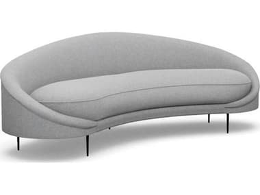Interlude Home Ava Pure Grey Polished Nickel Upholstered Sofa IL1990516