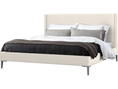 Interlude Home Izzy Pearl Pewter Gray Upholstered King Platform Bed IL1995011