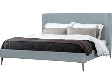 Interlude Home Izzy Marsh Pewter Gray Upholstered King Platform Bed IL19950150