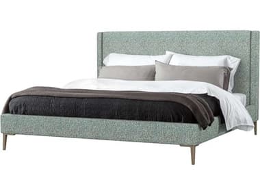 Interlude Home Izzy Pool Bronze Green Upholstered King Platform Bed IL19950154