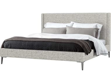 Interlude Home Izzy Breeze Pewter Gray Upholstered King Platform Bed IL19950156