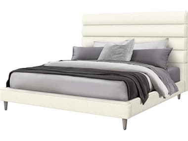 Interlude Home Channel Dune Light Grey White Solid Wood King Platform Bed IL19950357