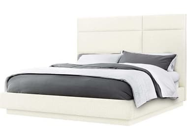 Interlude Home Quadrant Dune White Upholstered King Platform Bed IL19950457