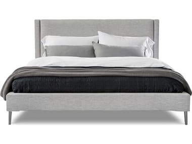 Interlude Home Izzy Pure Grey Pewter Upholstered California King Platform Bed IL1995056