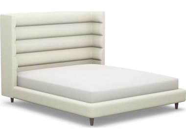 Interlude Home Ornette Beige Walnut Wood Upholstered California King Platform Bed IL19950619