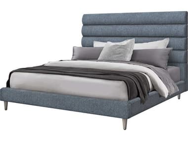 Interlude Home Channel Azure Light Grey Blue Solid Wood California King Platform Bed IL19950758