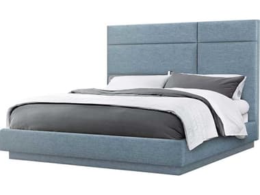 Interlude Home Quadrant Surf Blue Upholstered California King Platform Bed IL19950852