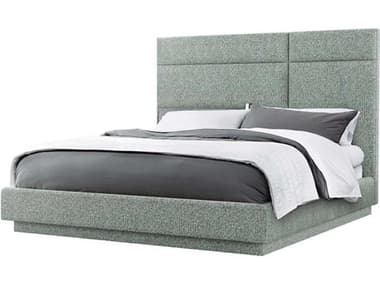 Interlude Home Quadrant Pool Green Upholstered California King Platform Bed IL19950854
