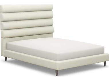 Interlude Home Channel Beige Walnut Wood Upholstered Queen Platform Bed IL19951119