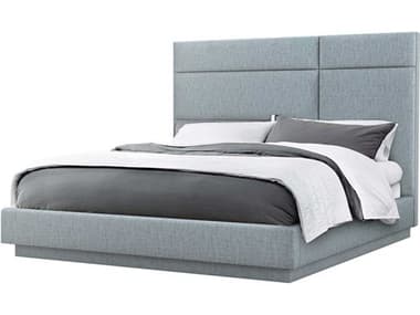 Interlude Home Quadrant Marsh Gray Upholstered Queen Platform Bed IL19951250