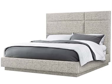 Interlude Home Quadrant Breeze Gray Upholstered Queen Platform Bed IL19951256