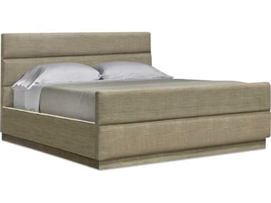 Interlude Home Biscayne White Ceruse Beige Upholstered King Panel Bed IL199925