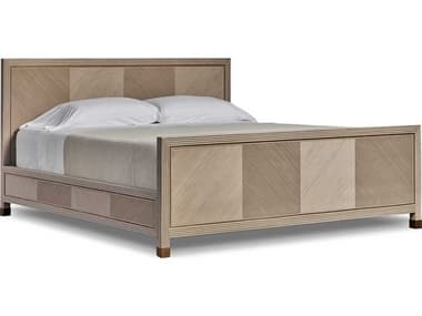 Interlude Home Jensen Grey Wash Aged Brass Beige Wood King Panel Bed IL199927