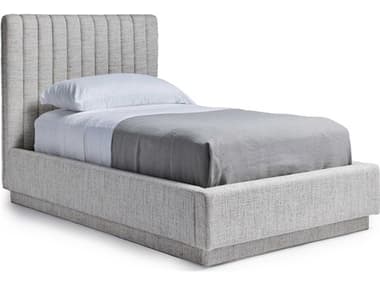 Interlude Home Skylar Beach Heather Gray Upholstered Twin Platform Bed IL199935