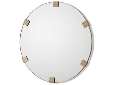 Interlude Home Nippon Brushed Brass Plain Mirror Wall Round IL318062