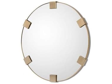 Interlude Home Nippon Brushed Brass Plain Mirror Wall Round IL318063