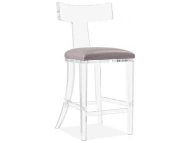 Interlude Home Tristan Clear Nimbus Grey Upholstered Counter Stool ILW145103