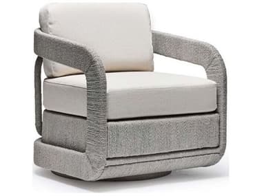 Interlude Home Harbour Swivel Gray Fabric Accent Chair ILW149962